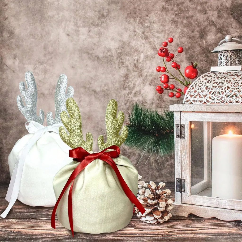 5 Pcs Christmas Gift Pouch Christmas Velvet Drawstring Bag Christmas Treat Bags With Drawstring Christmas Drawstring Wrapping Bags For Jewelry Xmas Party Supplies - The Premium