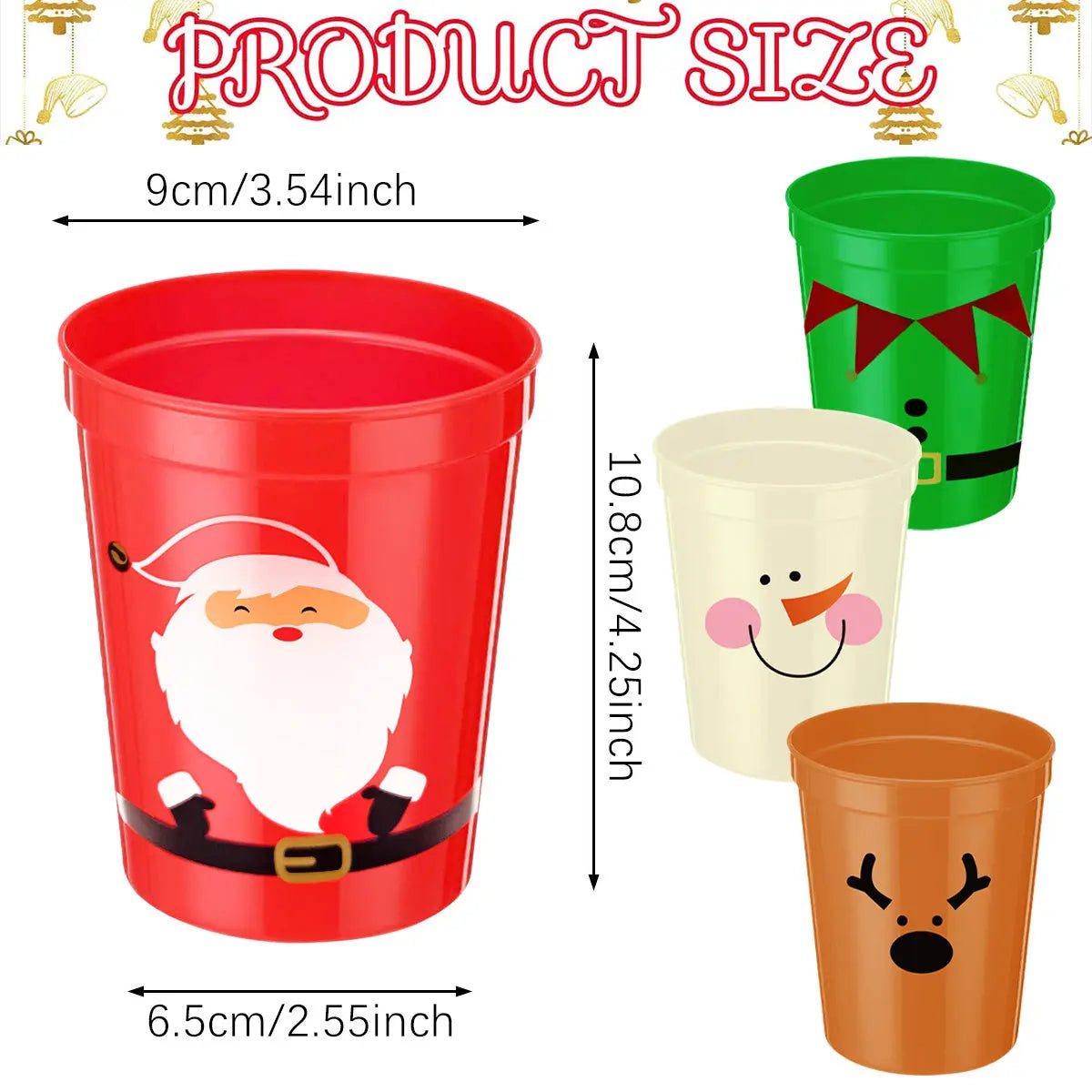 12 Pcs Christmas Drink Cups - The Premium