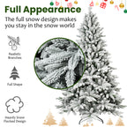 7ft PVC And PE Flocked Hinged Tree, Eco-friendly And Fire-resistant Artificial Christmas Tree, New Material Traditional Christmas Tree Suitable For Holidays, Parties, Offices, And Home Living