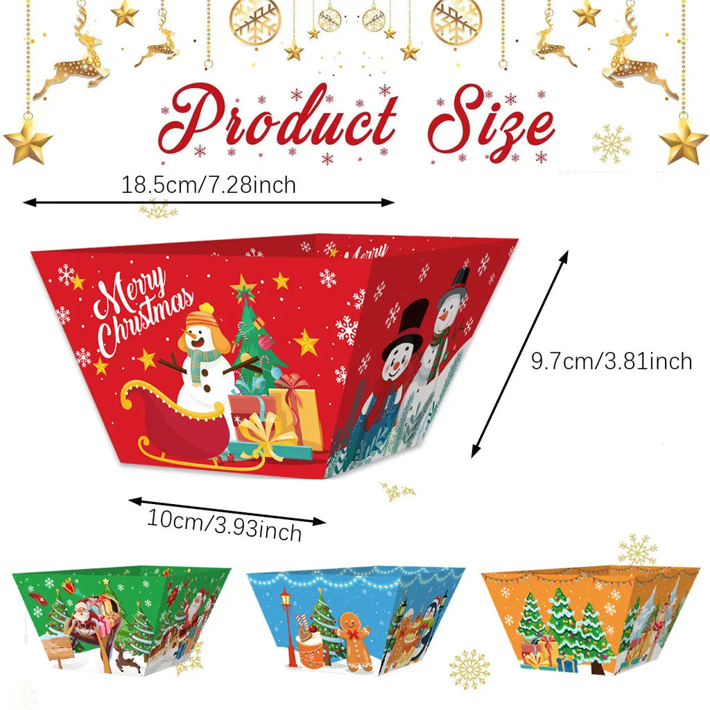 12Pcs Christmas Paper Food Tray - The Premium