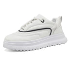 Versatile Student PU Leather Sports Height Increasing Leisure Thick Bottom Bread Shoes