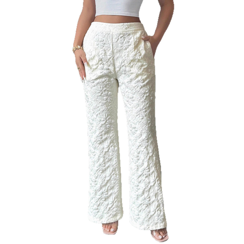 Women's Fashion Mid-waist Casual Floral Pants