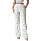 Women's Fashion Mid-waist Casual Floral Pants