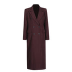 Pure Color All-matching Angola Red Long-cut Coat