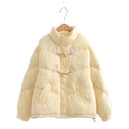 Winter Short Stand Collar Thick Cotton Coat With Toggles