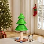 31.5in Christmas Tree Cat Scratcher, Cat Scratching Post For Indoor Cats, Large Sisal Cat Scratching Tree Cat Scratch Tower, Grass Green - The Premium