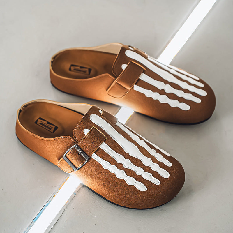 Men's Low-top Half Slippers Slip-on Lofter Board Shoes