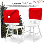 Christmas Chair Covers, Santa Claus Hat Slipcover Xmas Chair Back Cover For Christmas Din - The Premium