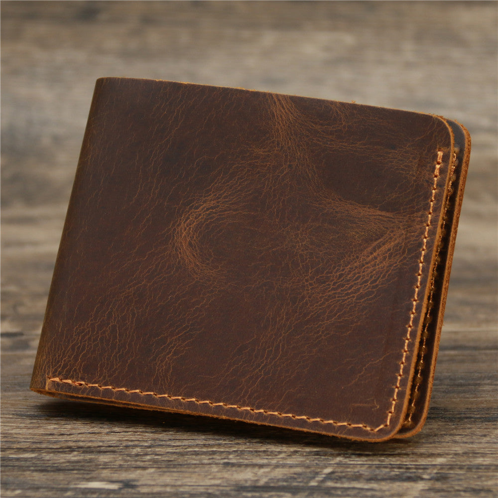 Men's Crazy Horse Leather Wallet European And American Retro