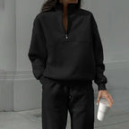 European And American Women's Hooded Fleece Sports Casual Fashion Set