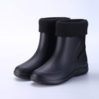 Cotton-padded Warm-keeping Fixed Velvet Rain Boots For Men And Women