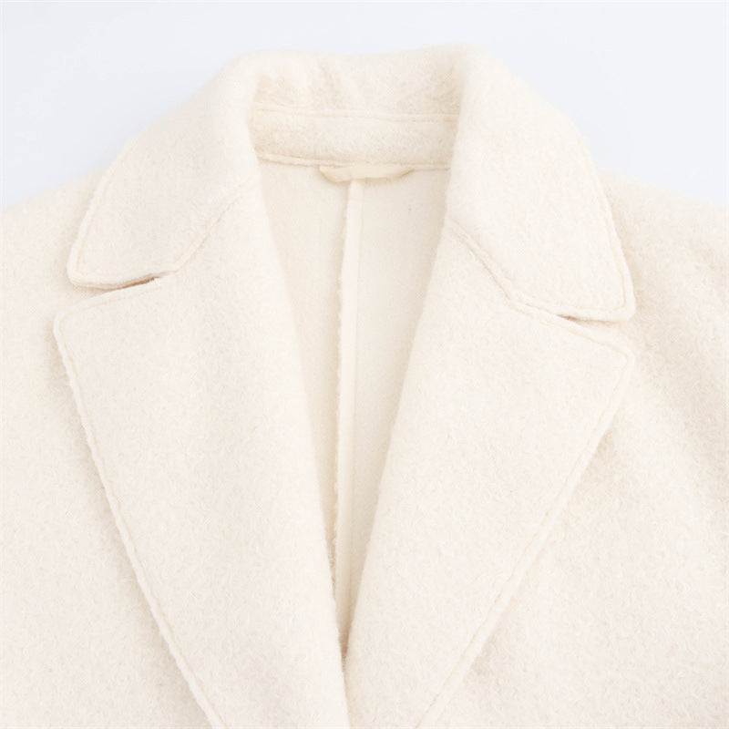 Women's Elegant Commuter Lapel Single-breasted Wool Coat