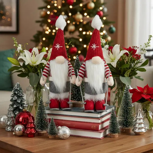 2PCS Set Christmas Gnomes Holiday Decor Cute Tabletop Ornaments For Party Gifts & Home Display FBA Shipment - The Premium