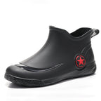 Stylish short-top men's rain boots, low-cut, non-slip and waterproof.