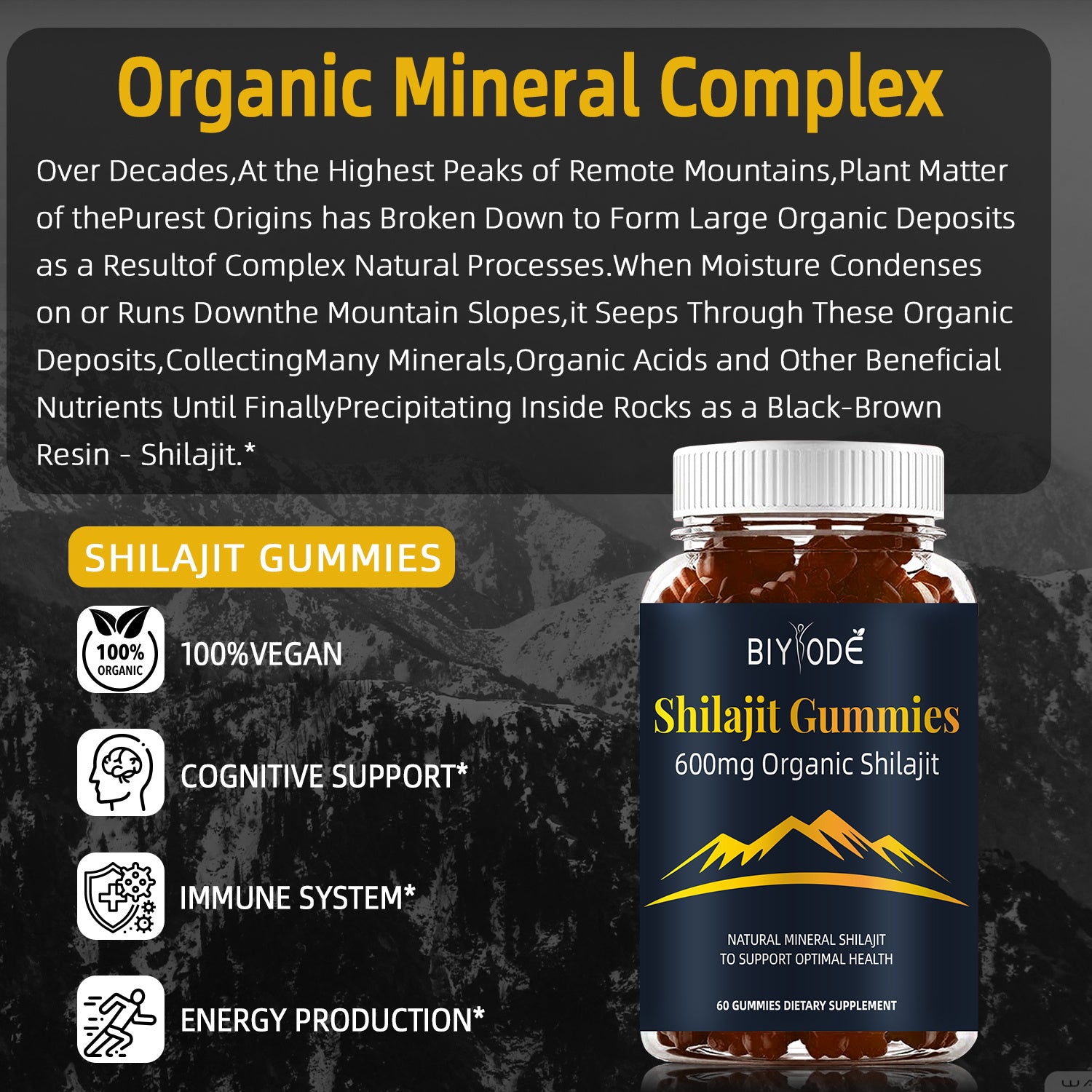 Jiabeikang New Design Wholesale Health Food Supplements Pure Himalayan Shilajit Gummies