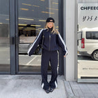 Long-sleeve Color-blocked Sweatshirt And Pants