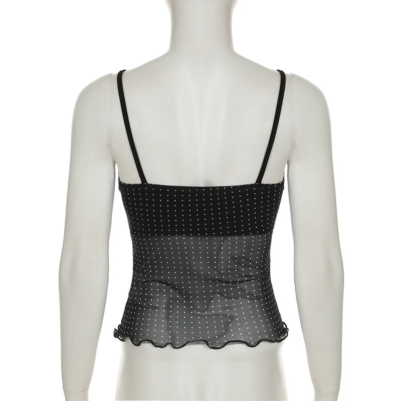 New Dot Sexy Backless Gauzy Strap Hot Girl See-through Women