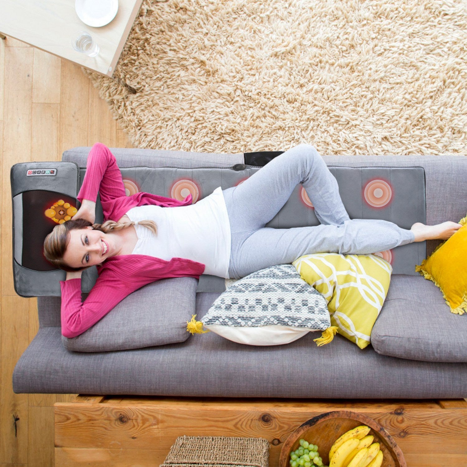 1Pc Full Body Electric Massage Mat With Heat Vibration Massage Pad Cushion Back Massage Mattress Chair Pad With Neck Massage Pillow With 10 Vibration Motors Timer Fedex Shipping