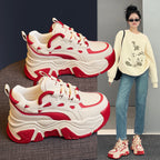 Thick Bottom Heightened Daddy Shoes Women Autumn And Winter New Color Matching Casual Sports
