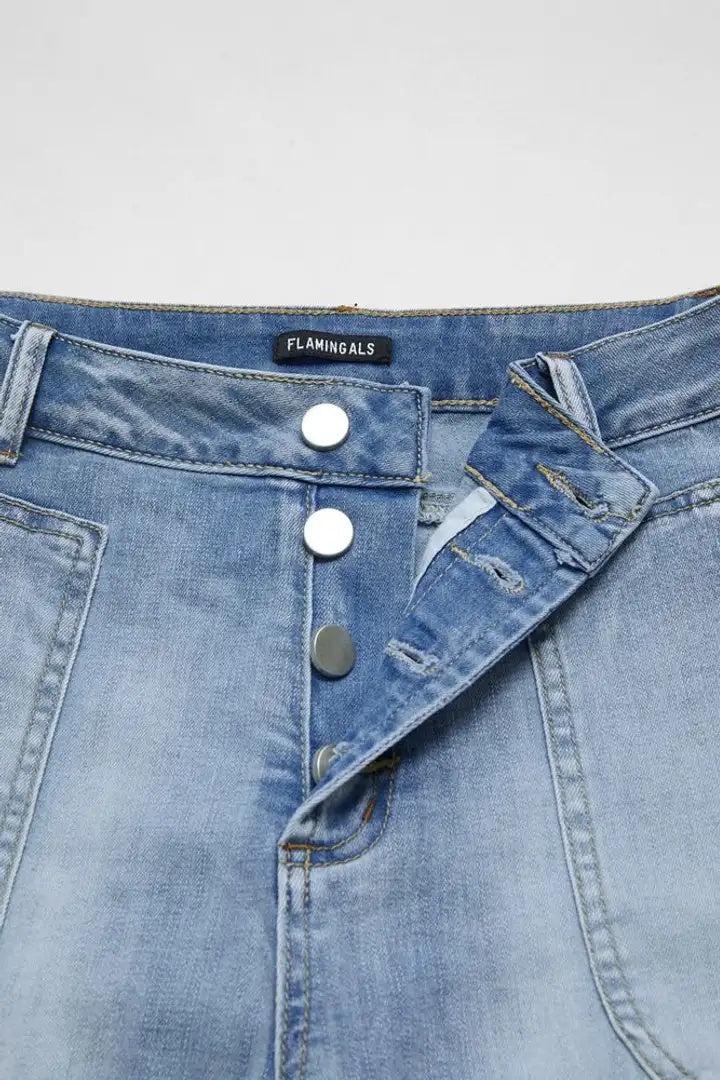 Women's High-Waist Lace-Up Jeans, Wide-Leg Full-Length Jeans With A Sexy Corset-Style Side Lacing, Statement Denim For Parties And Festivals.