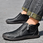 Men's Flats Ankle Boots Fashion Casual Side-zipper Boot Temperament Commuter Shoes