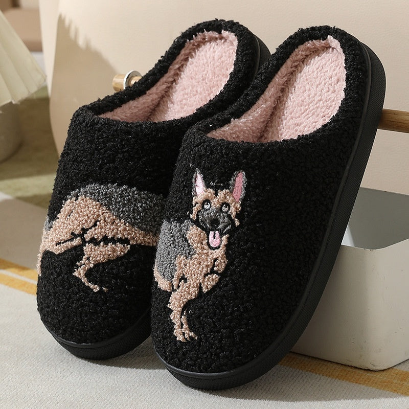 New Comfort Home Cute Cartoon Little Wolf Dog Winter Cotton Slippers