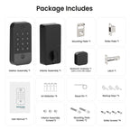 Smart WiFi & Bluetooth Door Lock With Fingerprint, Keypad & Code Entry, App Remote Control, Auto Lock, Black