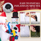 8FT Lighted Christmas Inflatable Decoration, Inflatable Snowman Family With JOY And Xmas Tree, Funny Blow Up Yard Decorations With Built-in LED Lights For Holiday Party Front Yard Lawn Garden Decor - The Premium