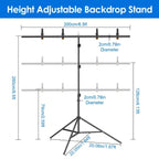 6.5x8.5FT T Shape Photo Video Backdrop Stand Heavy Duty Background Stand Adjustable Photography Backdrop Stand With 6 Spring Clamps Sandbag Carry Bag For Studio Party Wedding