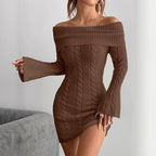 Polyester Women's Sweater Loose Casual Dress