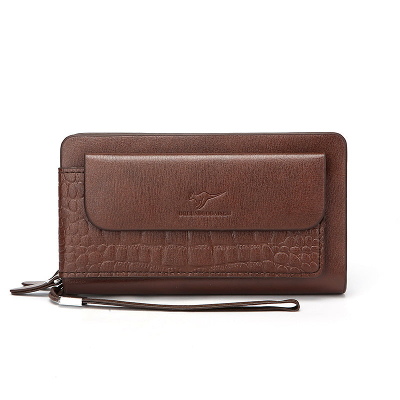 Men's Large Capacity Multi-compartment Business Soft Leather Handbag