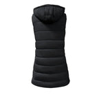 Women's Solid Color Sleeveless Hooded Vest, Mid-Length Zip-Front Waistcoat With Pockets For Spring And Fall Layering