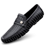 Breathable British Style Black Men's Casual Leather Shoes
