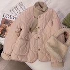 Lamb Fleece Cotton-padded Jacket For Women In Winter