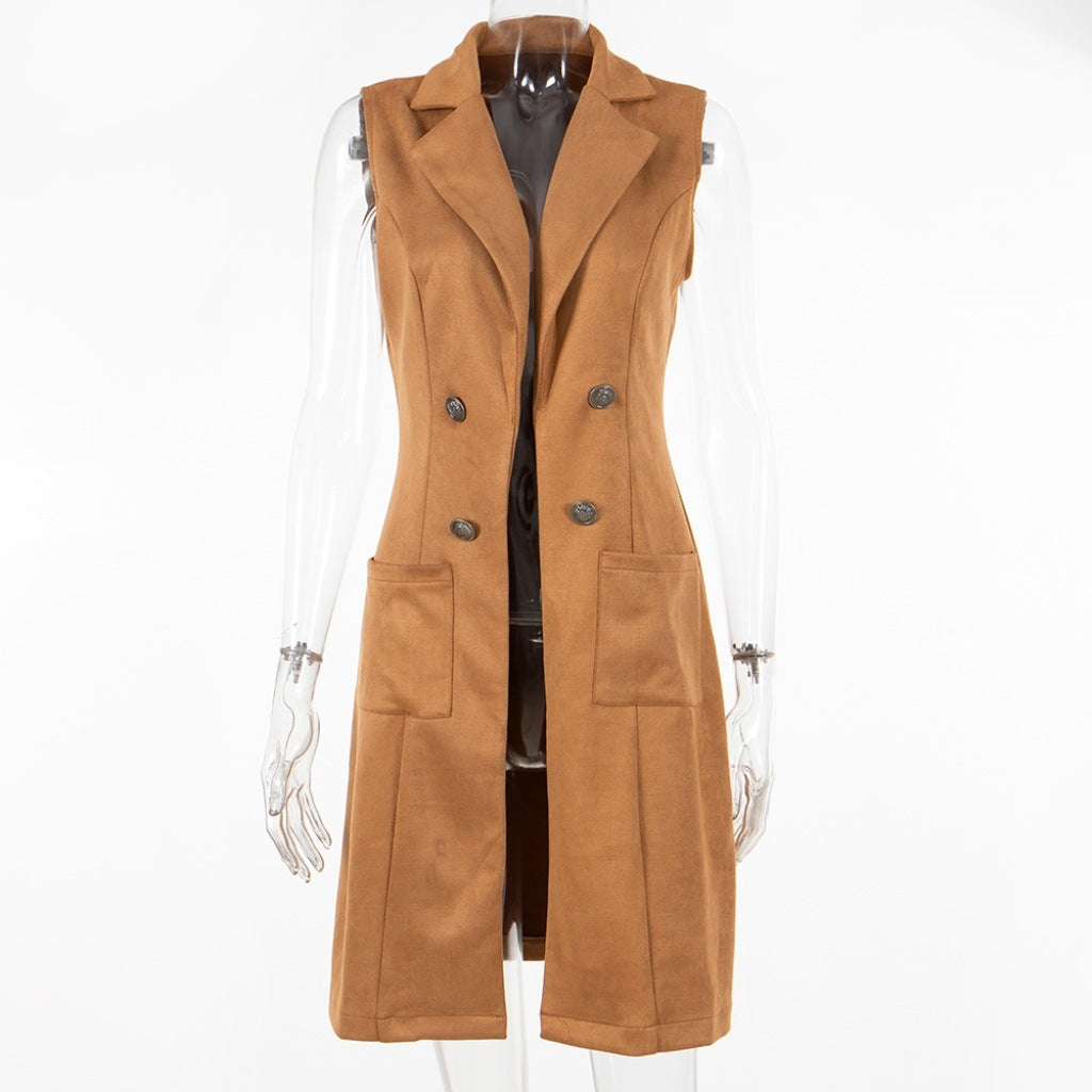Fashionable Suede Slim-fit Retro Elegant Vest For Women