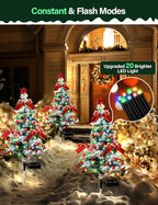 2pcs Solar Christmas Cedar Tree Lights Outdoor Lawn Ground Plug Patio Landscape Balcony Christmas