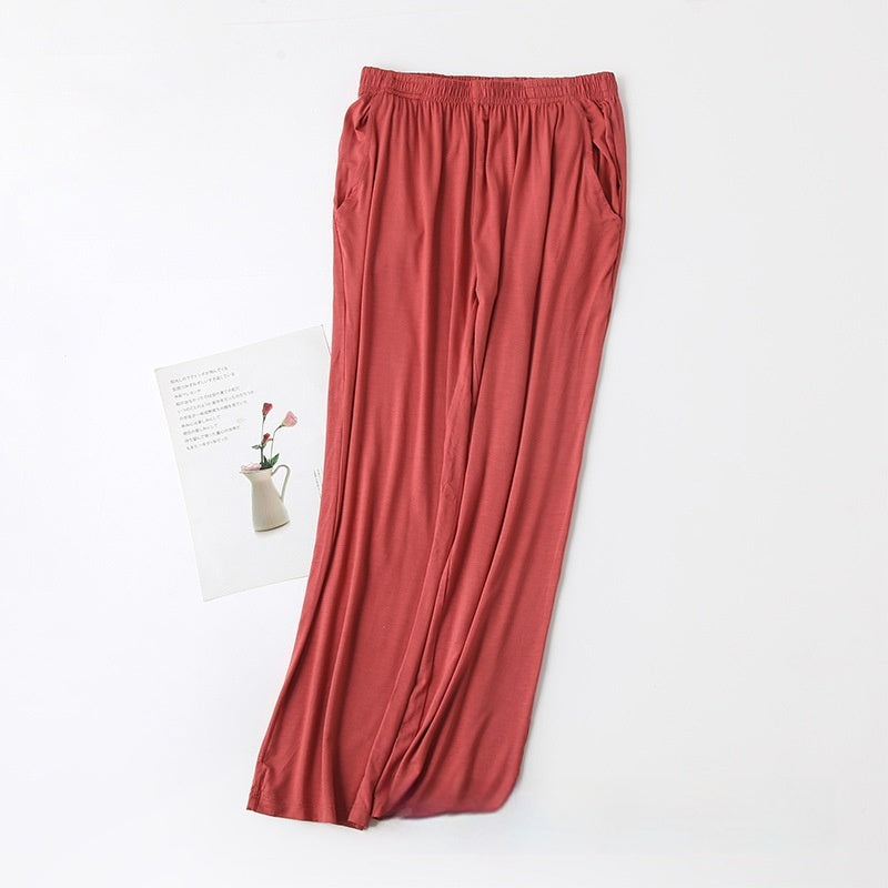 Loose Large Size Pants With Pockets Home Pants, Breathable