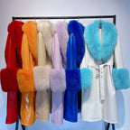 Slim-fit Leather Sheepskin Fox Fur Coat