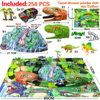 Children's Electric Assembled Track Racing Simulation Animal Tyrannosaurus Dinosaur Toy Puzzle Boy Gift