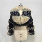 Women's Artificial Fur Environmental Protection Fur Short Lapels Coat