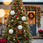 6PCS Set Christmas Ball Ornaments Cream Ruffle Hanging Decorations For Xmas Tree Holiday Home Decor FBA Shipment - The Premium