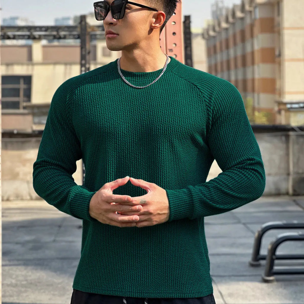 Men's Crew Neck Casual Plus Size Pullover Long Sleeve - The Premium