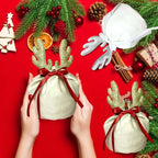 5 Pcs Christmas Gift Pouch Christmas Velvet Drawstring Bag Christmas Treat Bags With Drawstring Christmas Drawstring Wrapping Bags For Jewelry Xmas Party Supplies - The Premium