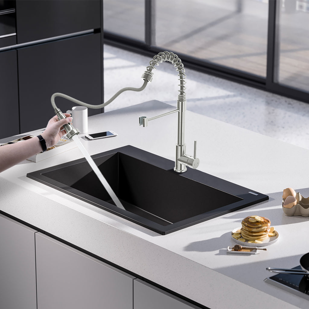 Single-Handle Pull-Down Sprayer Kitchen Faucet In Chrome,Non-EBAY Certified Warehouse,Non-EBAY Certified Warehouse