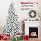 Artificial 4ft Flocked Christmas Tree With 233 PVC Branch Tips, Round Head, Foldable Base For Indoor Holiday Decorating - The Premium