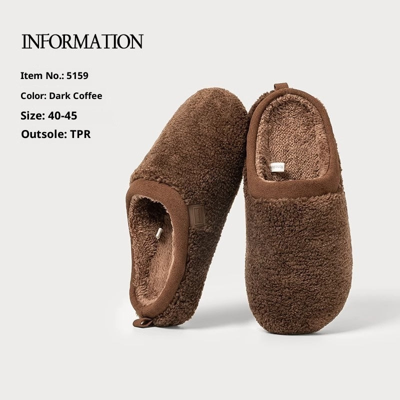 Home Indoor Non-slip Warm Velvet Cotton Slippers