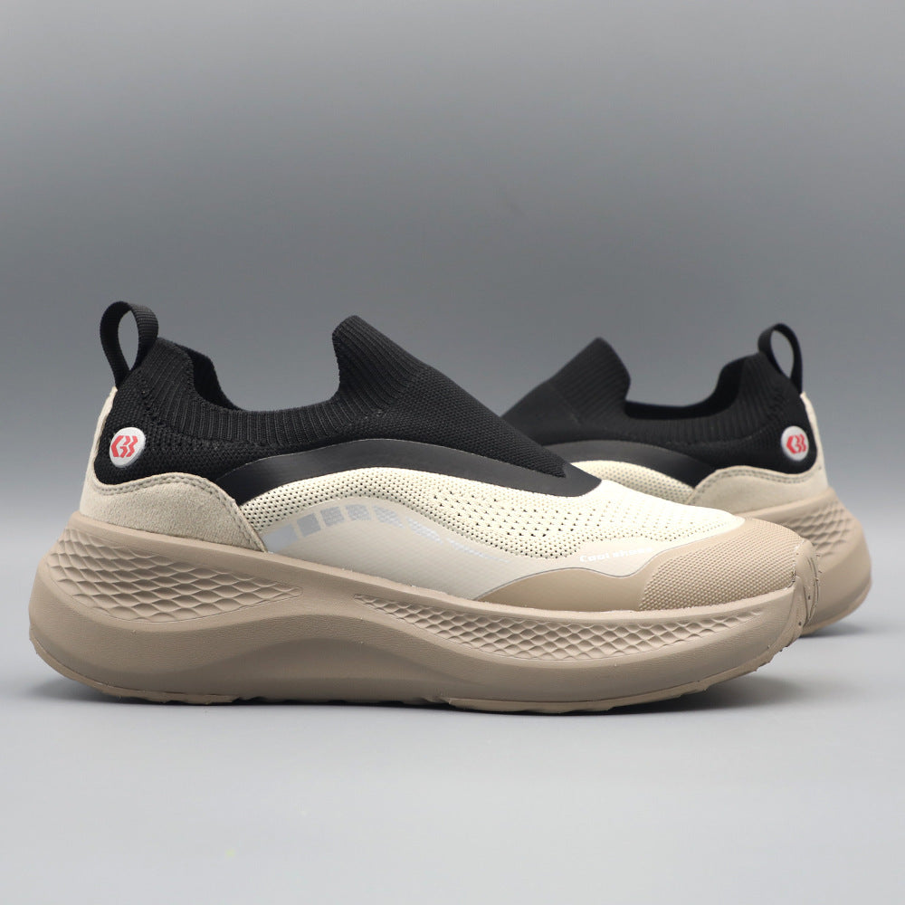 Men's Outdoor Soft-soled Running Shoes Mesh Breathable Shock Absorption Lightweight Platform