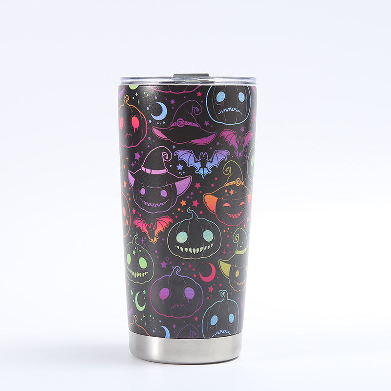 Customized Creative 304 Stainless Steel Insulated Mug, 3D-Printed Beer Cup, Halloween Large-Capacity 20oz Car Tumbler