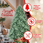 4-foot Blue-green Christmas Tree With 592 PE PVC Branches - Uniquely Full Shape, Hinged Branches For Easy Assembly, Sturdy Metal Base, And Eye-catching Festive Decorations