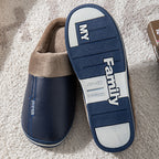 Winter Oversized Cotton Slippers Male PU